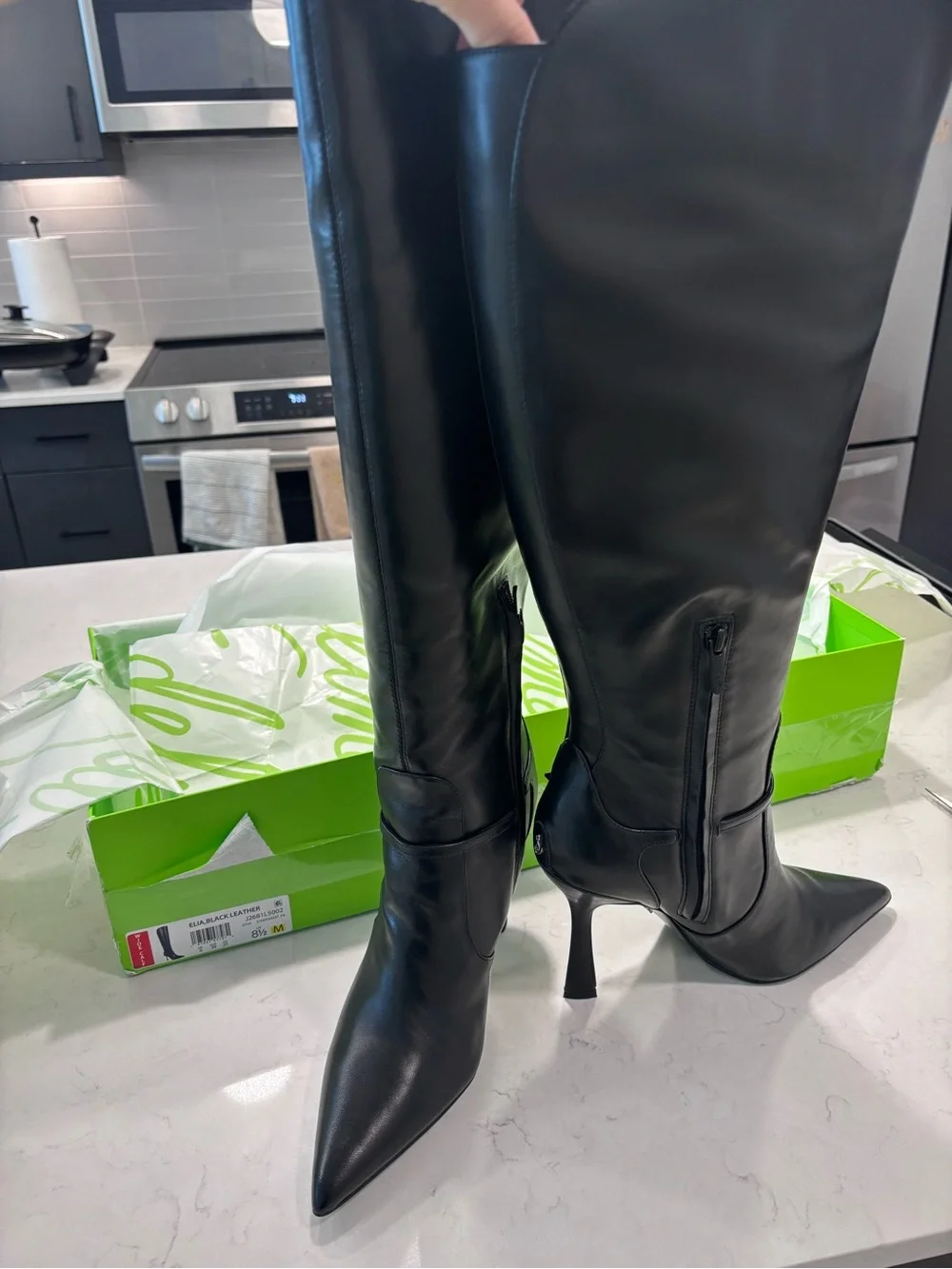 Sam Edelman Elia 8.5 Wide Calf black pointed boots
